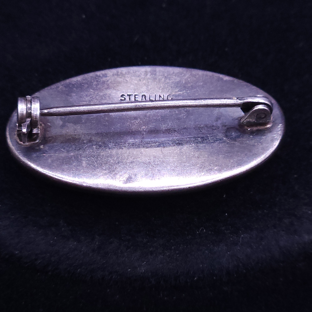 vintage sterling silver blue glass star brooch pin. - Picture 4 of 6